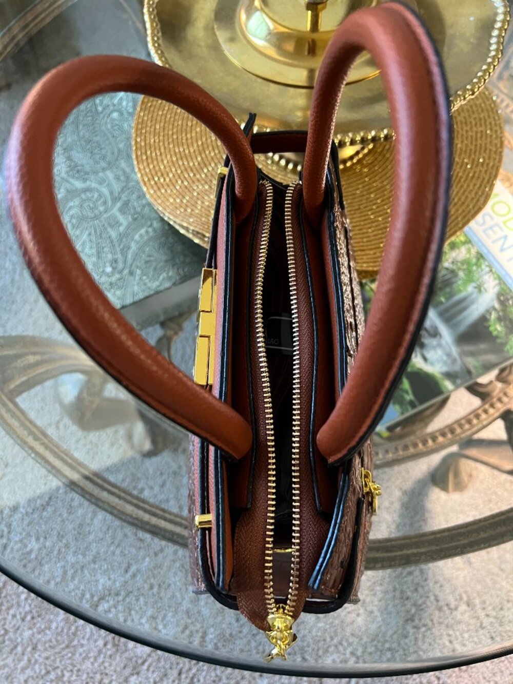 NEW RICH BROWN SATCHEL HANDBAG - Picture 6 of 8